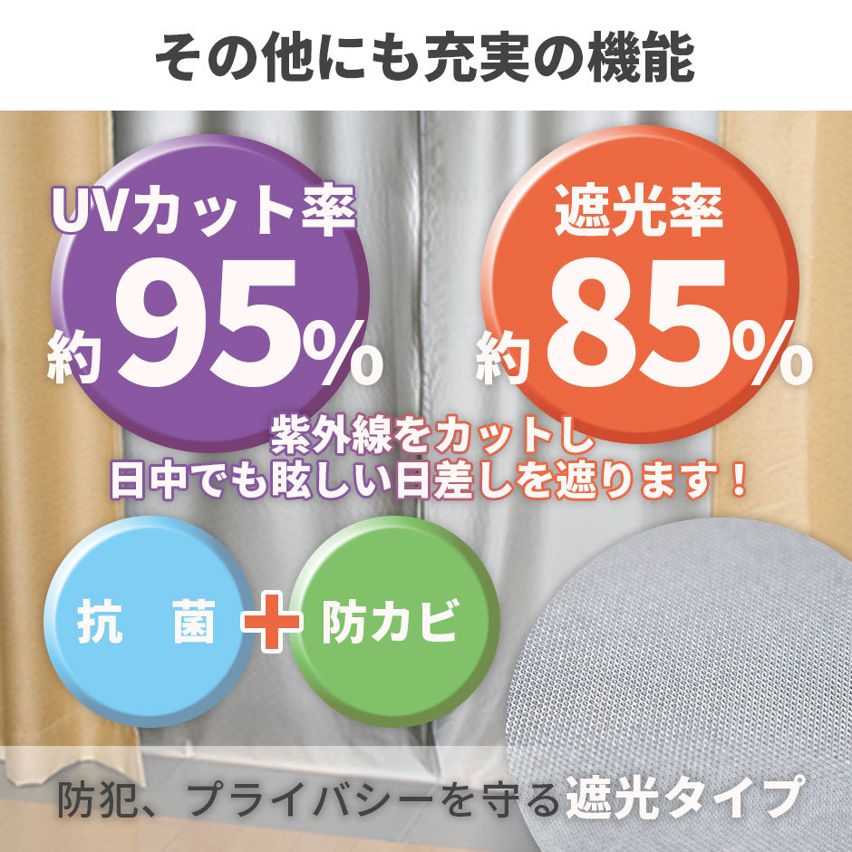 断熱カーテンライナー100×225cm 2枚入り グレー