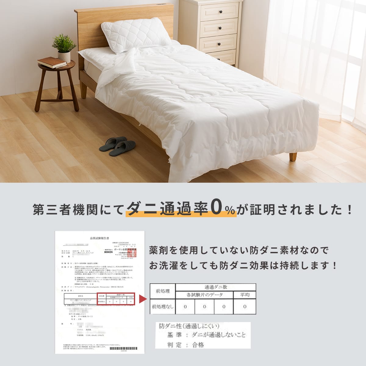 セミダブル ダニを通さない敷パッドSD