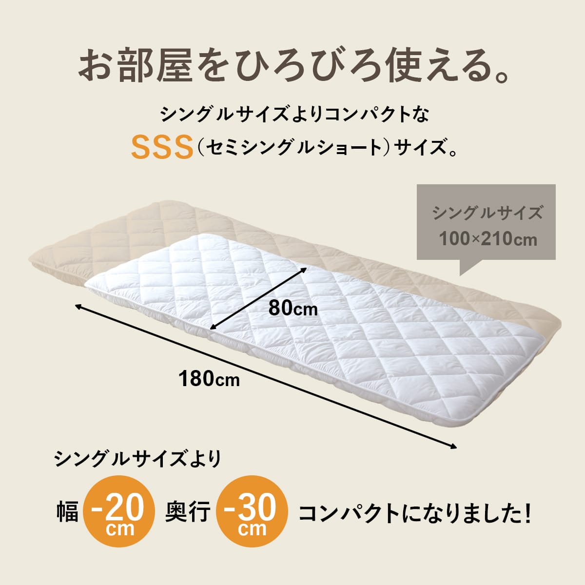 敷布団ＳＳＳ（セミシングルショート）