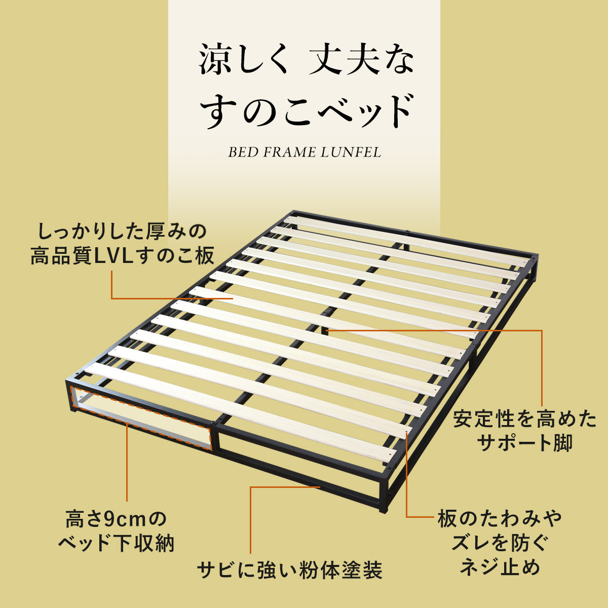 ベッドフレーム ルンフェルローD