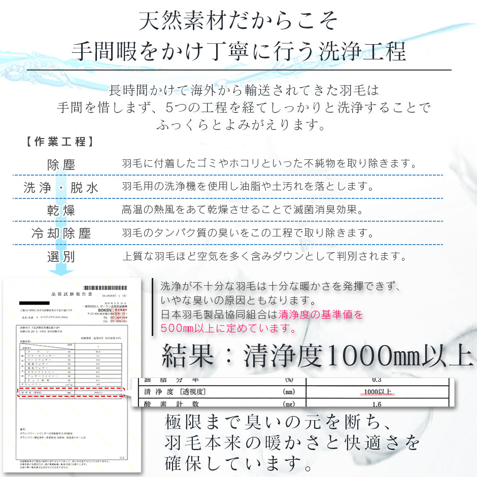 掛け布団 ホワイトダックダウン93％